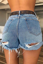 Tobdress Distressed Broken Holes Hot Denim Shorts