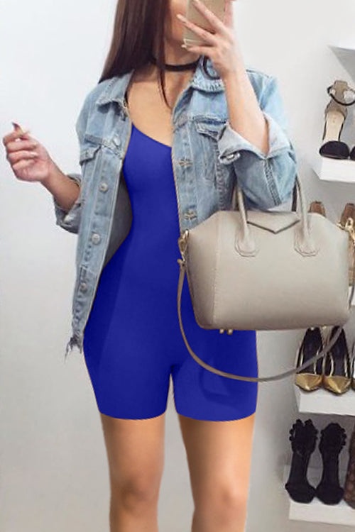 Tobdress Sexy Bodycon Strappy Scoop Neck Romper