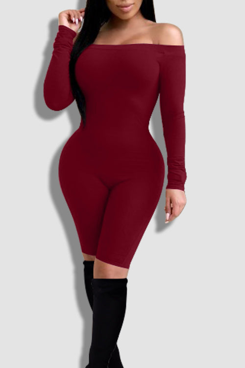 Tobdress Off Shoulder Long Sleeve Bodycon Romper