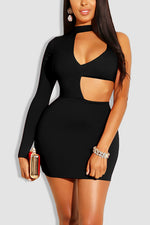 Tobdress Cut Out One Shoulder Mini Club Bodycon Dress