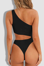 Tobdress Sexy One Shoulder Cut Out One Piece Swimsuit