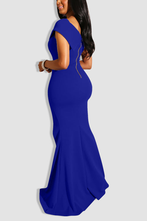 Tobdress One Shoulder Bodycon Side Split Gowns Dress