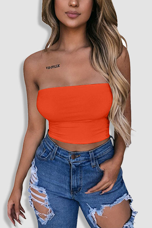 Tobdress Sexy Strapless Tube Crop Top