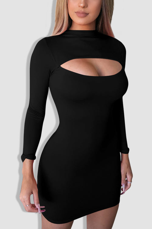 Tobdress Hollow Out Bodycon Party Club Mini Dress